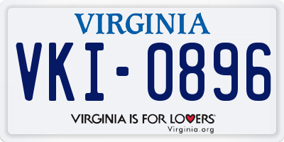 VA license plate VKI0896