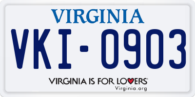 VA license plate VKI0903