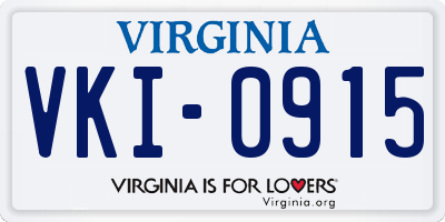 VA license plate VKI0915