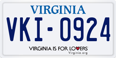 VA license plate VKI0924