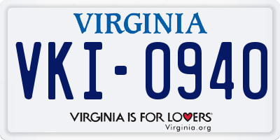 VA license plate VKI0940
