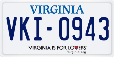 VA license plate VKI0943