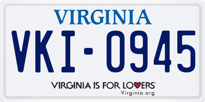 VA license plate VKI0945