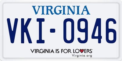 VA license plate VKI0946