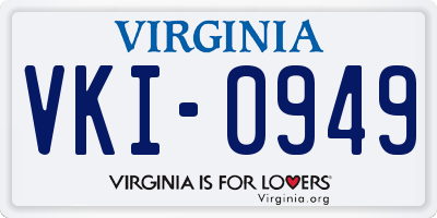 VA license plate VKI0949