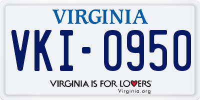 VA license plate VKI0950