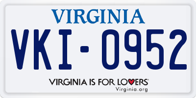 VA license plate VKI0952
