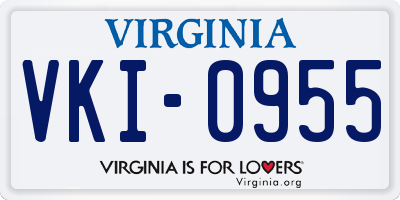 VA license plate VKI0955
