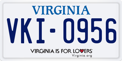 VA license plate VKI0956