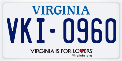 VA license plate VKI0960