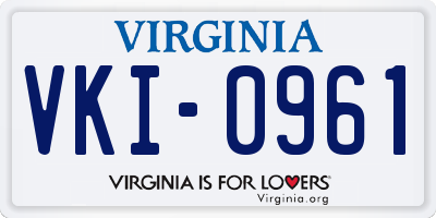 VA license plate VKI0961
