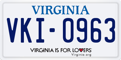 VA license plate VKI0963