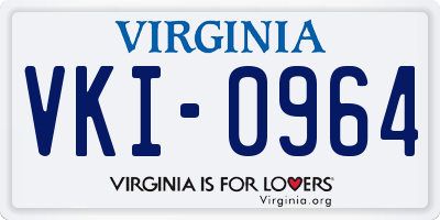 VA license plate VKI0964
