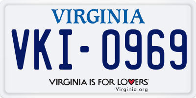 VA license plate VKI0969