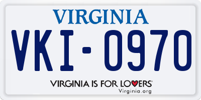 VA license plate VKI0970
