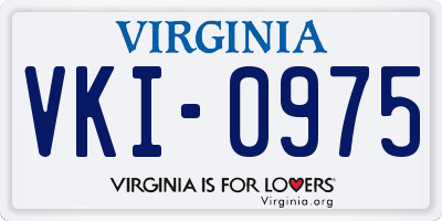 VA license plate VKI0975