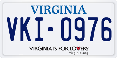 VA license plate VKI0976