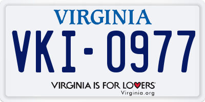 VA license plate VKI0977