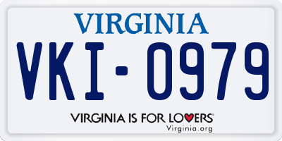 VA license plate VKI0979