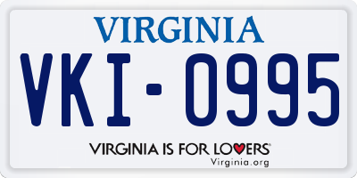 VA license plate VKI0995