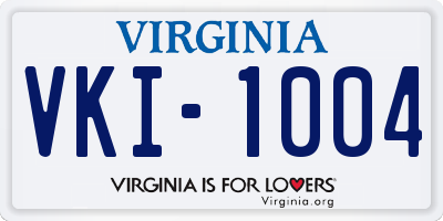 VA license plate VKI1004