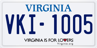 VA license plate VKI1005