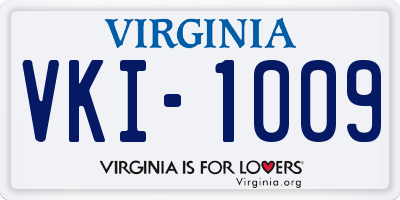 VA license plate VKI1009