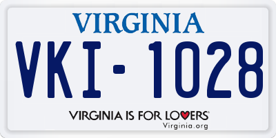 VA license plate VKI1028