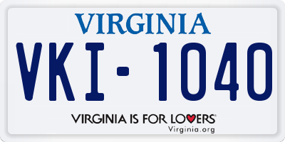 VA license plate VKI1040