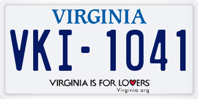 VA license plate VKI1041