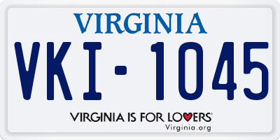 VA license plate VKI1045