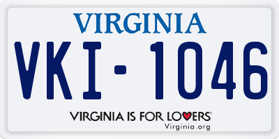 VA license plate VKI1046
