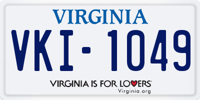 VA license plate VKI1049