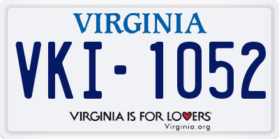 VA license plate VKI1052