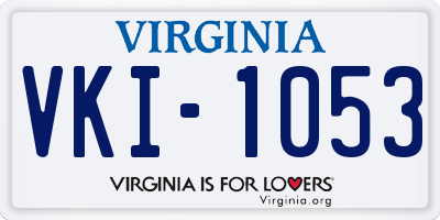 VA license plate VKI1053