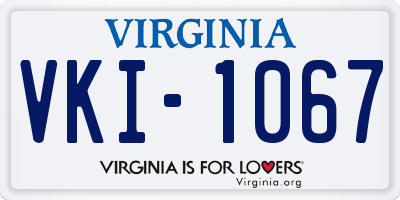 VA license plate VKI1067