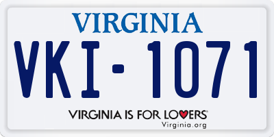 VA license plate VKI1071