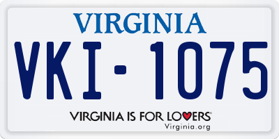 VA license plate VKI1075