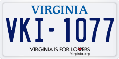 VA license plate VKI1077