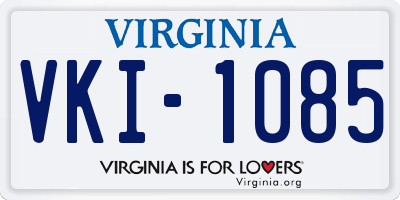 VA license plate VKI1085
