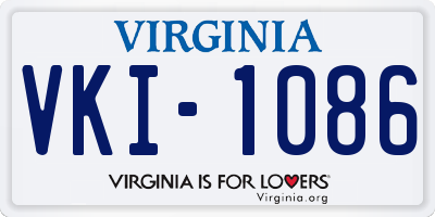 VA license plate VKI1086