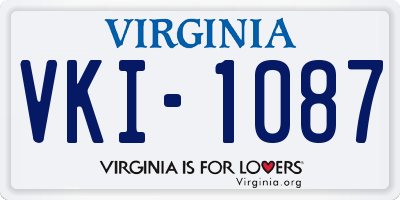VA license plate VKI1087