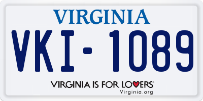 VA license plate VKI1089
