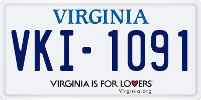 VA license plate VKI1091