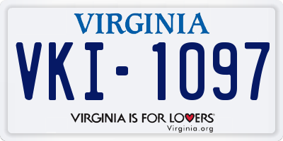 VA license plate VKI1097