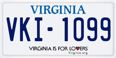 VA license plate VKI1099