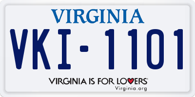 VA license plate VKI1101