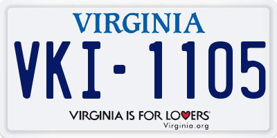 VA license plate VKI1105