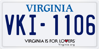 VA license plate VKI1106