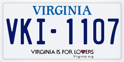 VA license plate VKI1107